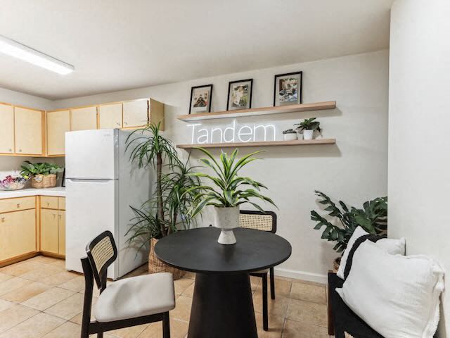 A kitchen at The Colleges at La Rue.